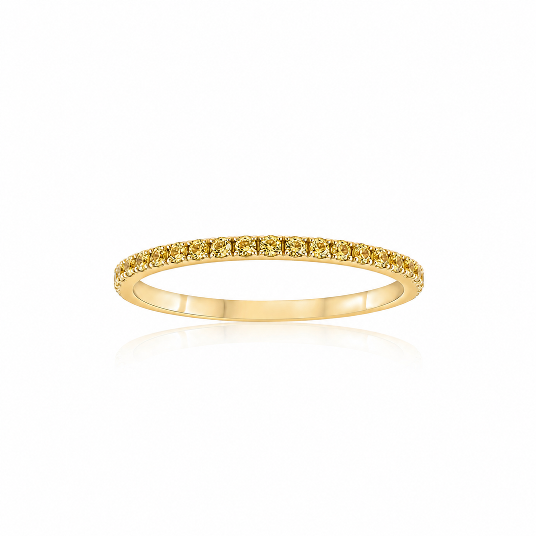 14K Yellow Gold Yellow Sapphires Eternity Band ~ ½ Ct