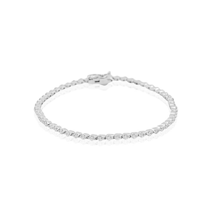 14K White Gold Diamond Tennis Bracelet 2 Ct