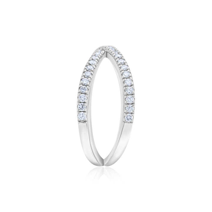 14K White Gold Diamond Crisscross Band ½ Ct