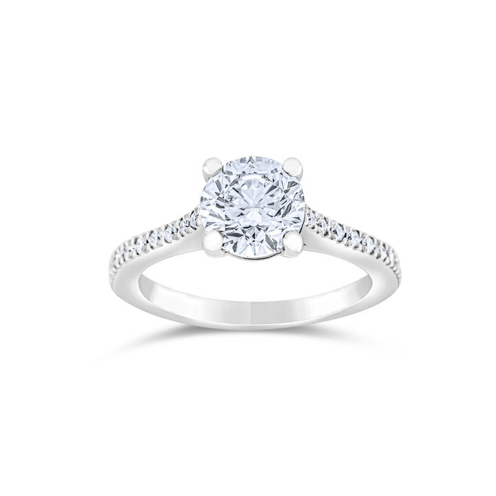 14K White Gold Diamond Engagement Ring ~ 2 Ct