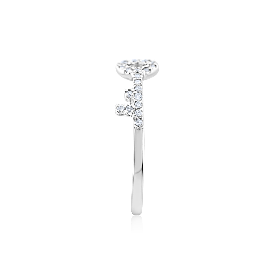 14K White Gold Diamond Key Band 1/10 Ct