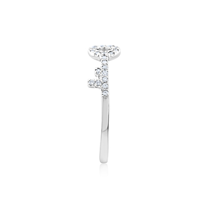 14K White Gold Diamond Key Band 1/10 Ct