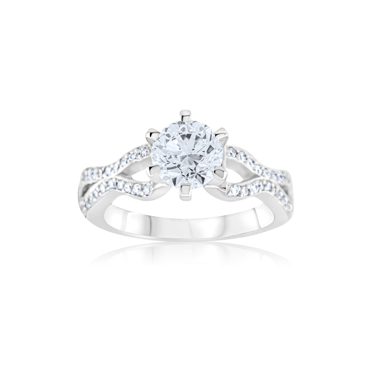 Platinum Diamond Twist Engagement Ring 1 1/3 Ct