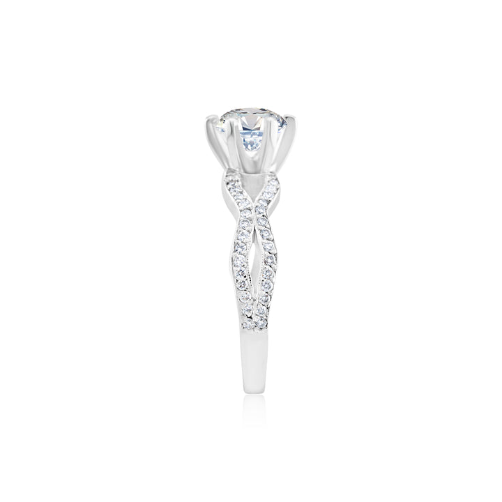 Platinum Diamond Twist Engagement Ring 1 1/3 Ct