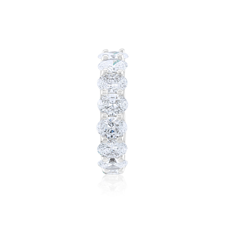 14K White Gold Oval Cut Diamond Eternity Band 5.05 Ct