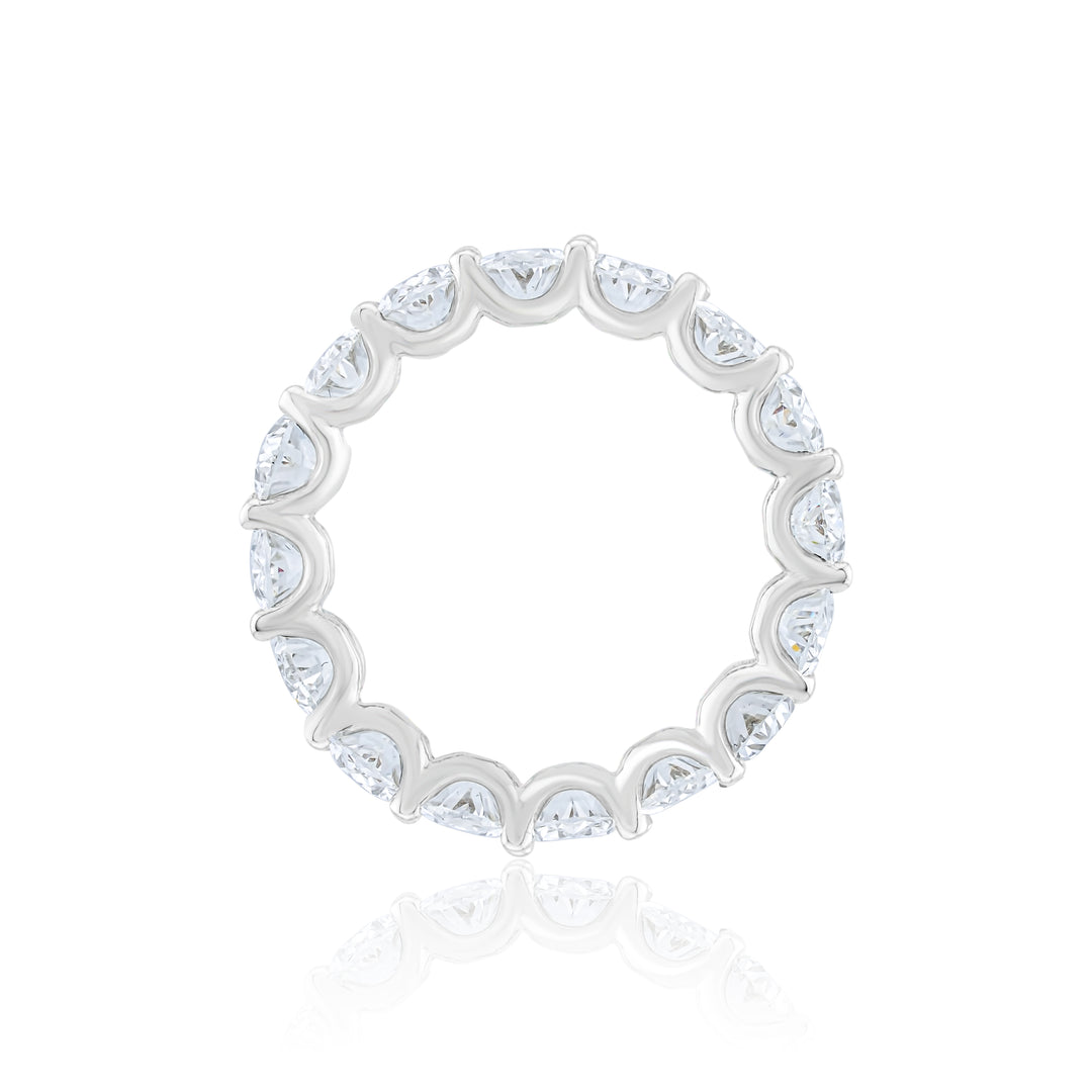14K White Gold Oval Cut Diamond Eternity Band 5.05 Ct