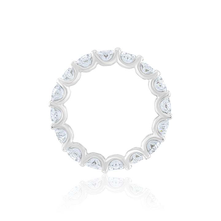 14K White Gold Oval Cut Diamond Eternity Band 5.05 Ct