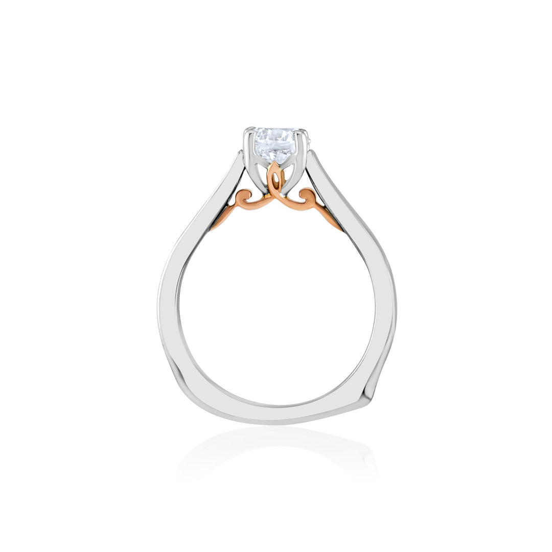 14K Two-Tone Gold Diamond Solitaire ~ 1 Ct