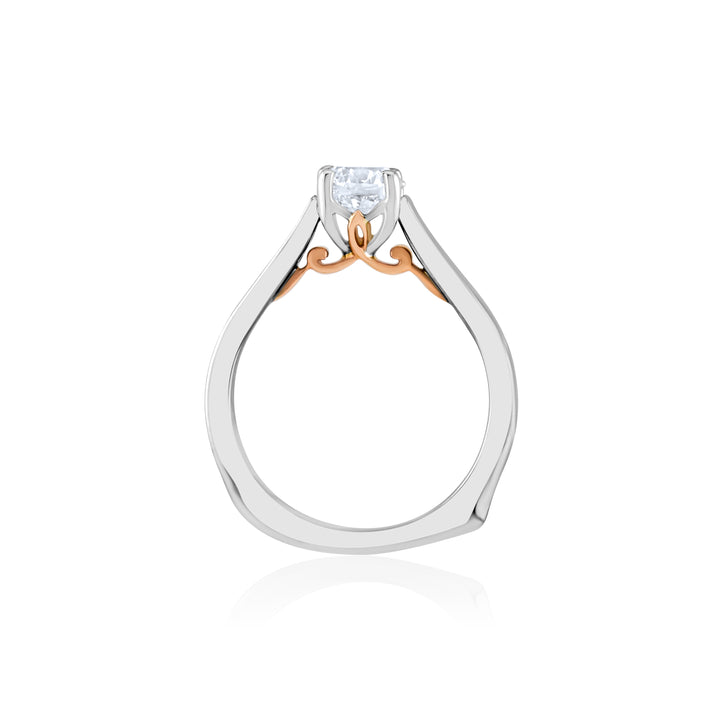 14K Two-Tone Gold Diamond Solitaire ~ 1 Ct