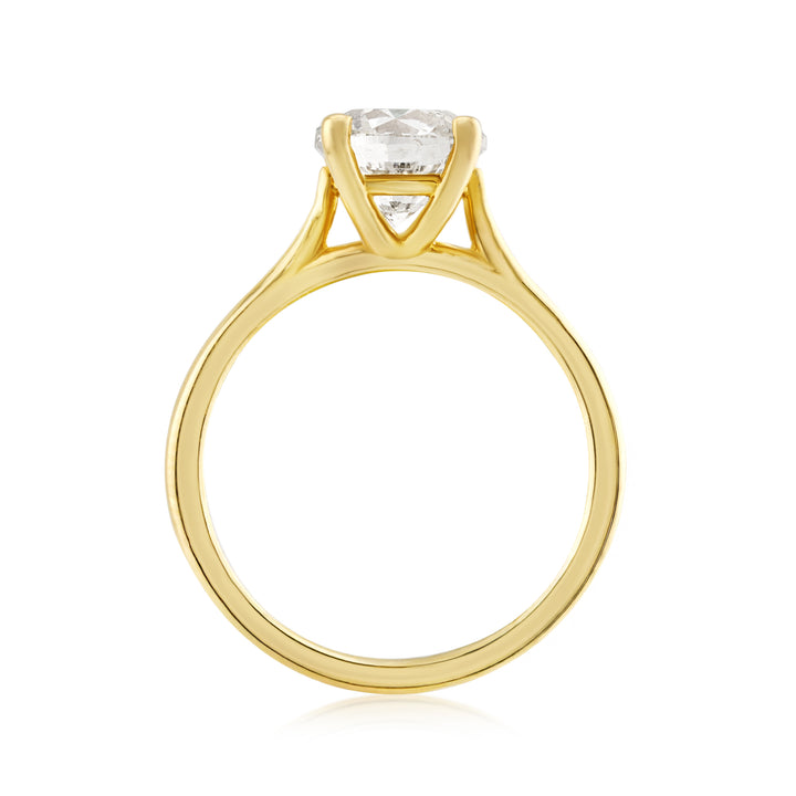 14K Yellow Gold Classic Solitaire Diamond Ring 2.08 Ct