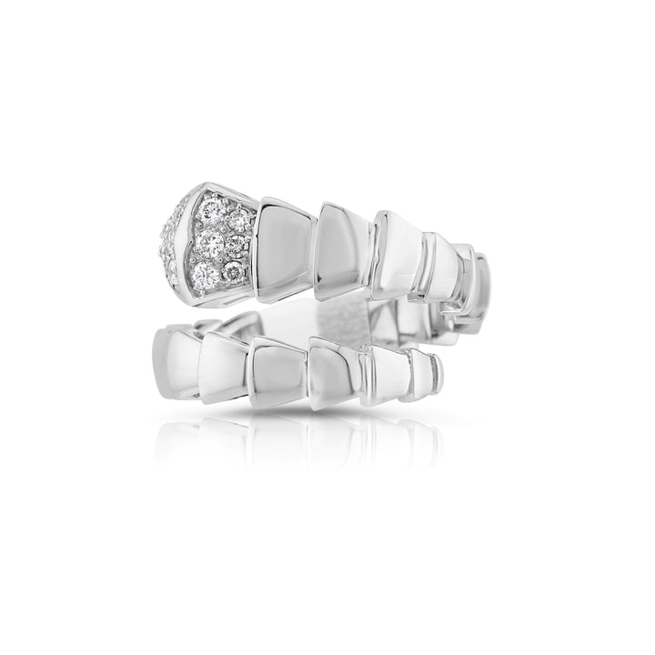 14K White Gold Diamond Flexible Serpentine Ring 1/3 Ct