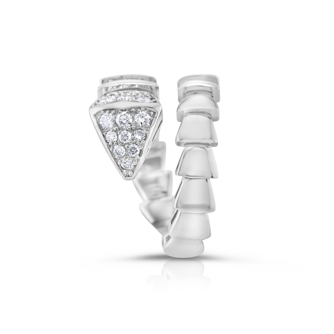 14K White Gold Diamond Flexible Serpentine Ring 1/3 Ct