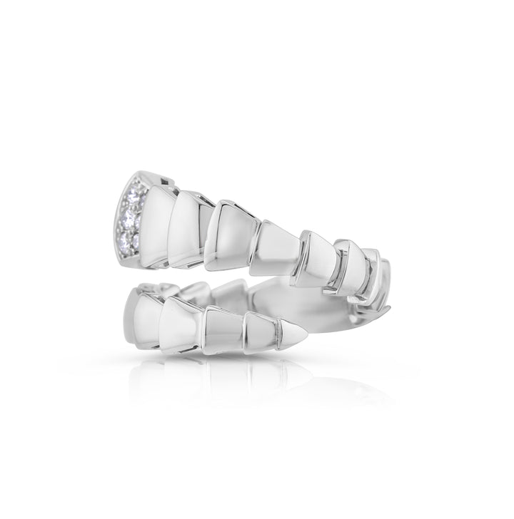 14K White Gold Diamond Flexible Serpentine Ring 1/3 Ct