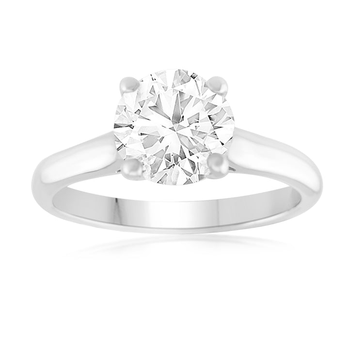 14K White Gold Classic Diamond Solitaire 1.78 Ct