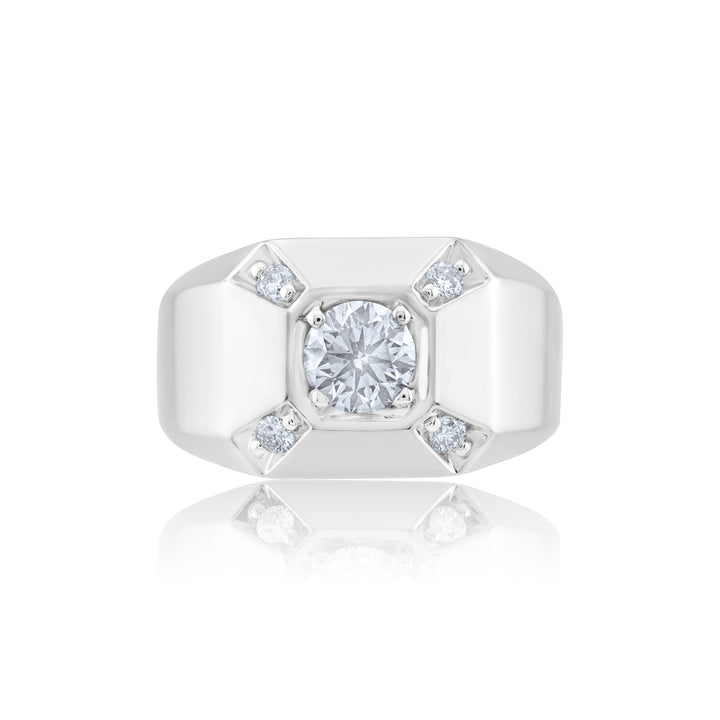 14K White Gold Diamond Men’s Ring 1.06 Ct
