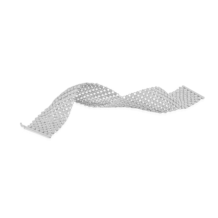 14K White Gold Diamond Mesh Design Bracelet 7 ¼ Ct