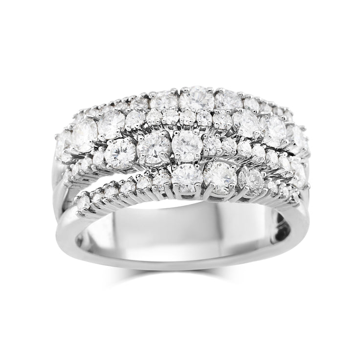 14K White Gold Diamond Anniversary Ring 1 ½ Ct