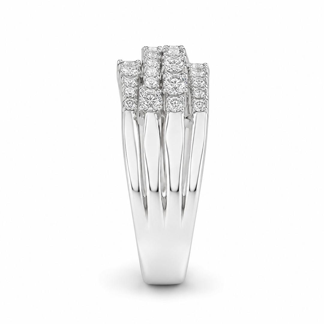 14K White Gold Diamond Anniversary Ring 1 ½ Ct