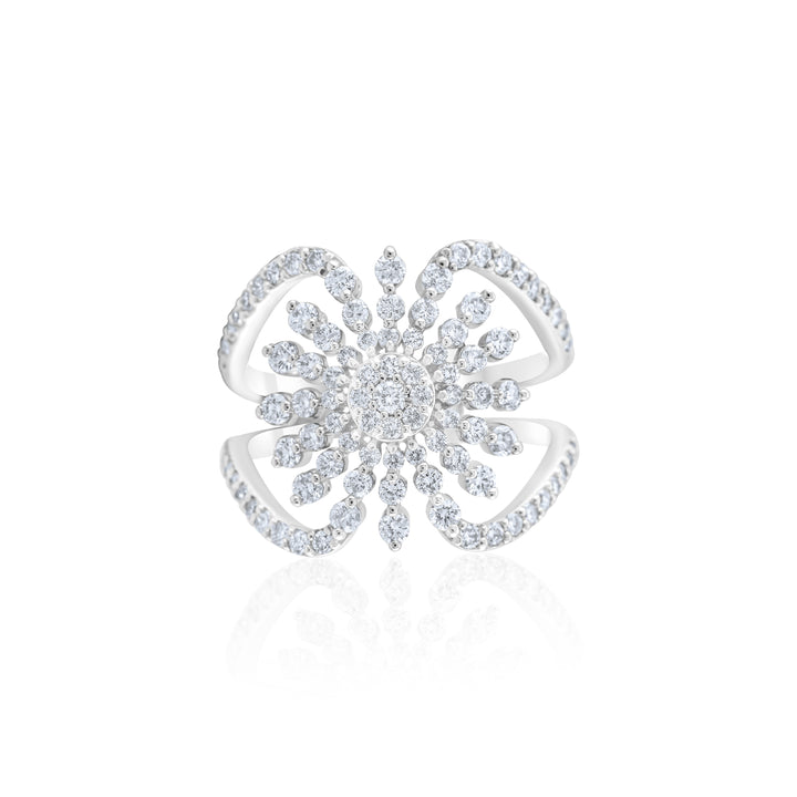 14K White Gold Diamond Right-Hand Ring 1 ¼ Ct