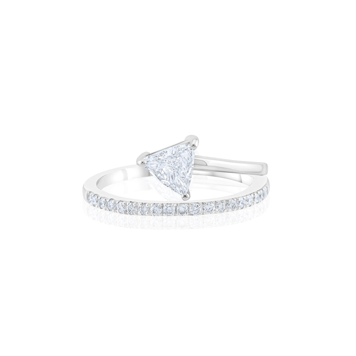 14K White Gold Diamond Bypass Engagement Ring 2/3 Ct