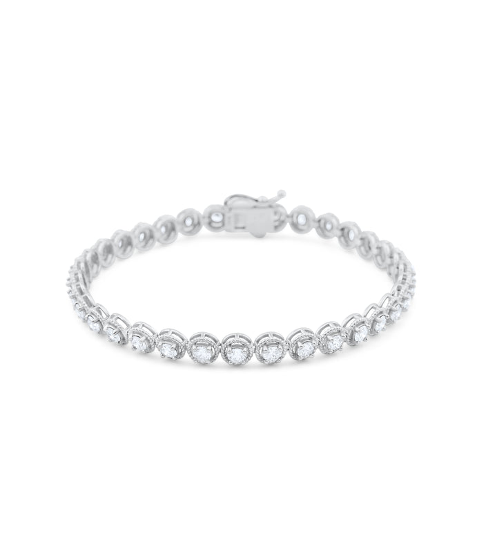 14K White Gold Diamond Tennis Bracelet ~ 3.5 Ct