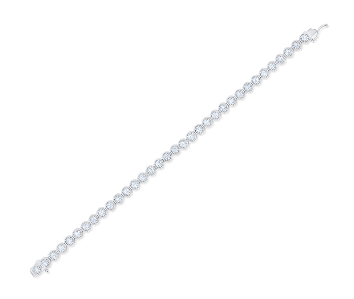 14K White Gold Diamond Tennis Bracelet ~ 3.5 Ct