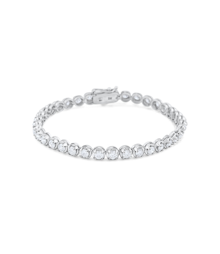 14K White Gold Diamond Tennis Bracelet 4.50 Ct