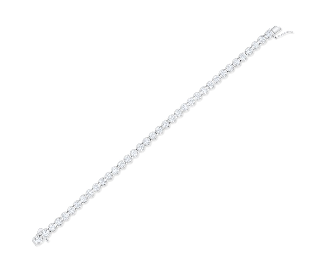 14K White Gold Diamond Tennis Bracelet 4.50 Ct