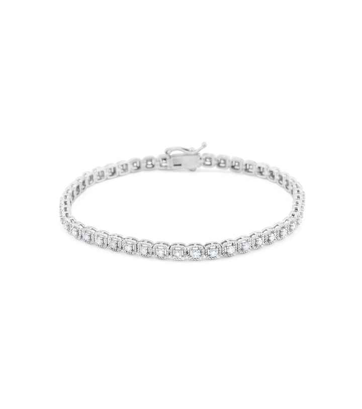 14K White Gold Diamond Tennis Bracelet 1.16 Ct