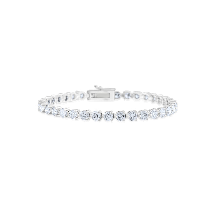 14K White Gold Lab Diamond Tennis Bracelet ~ 9 Ct
