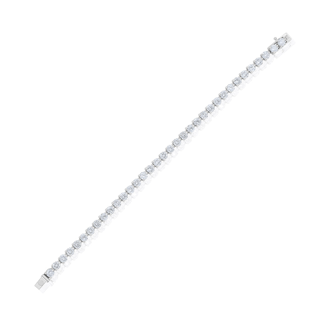 14K White Gold Lab Diamond Tennis Bracelet ~ 9 Ct