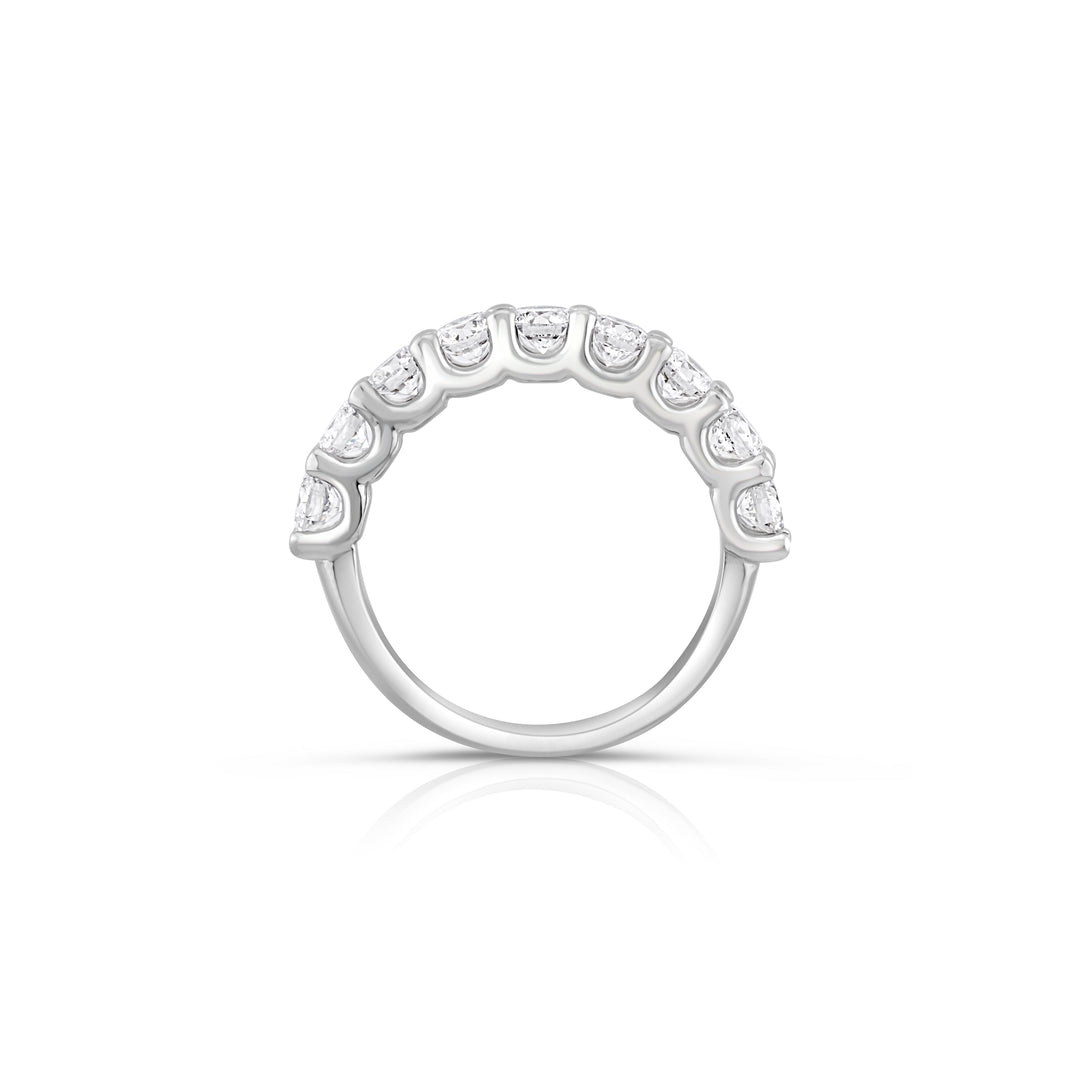 14K White Gold Lab Diamond Five-Stone Wedding Band 2 ½ Ct