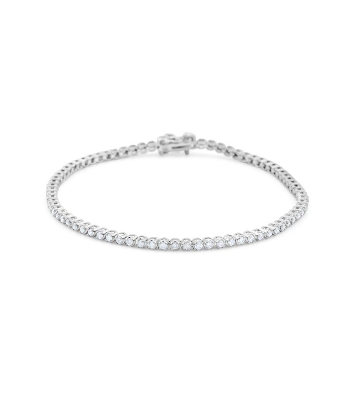 14K White Gold Diamond Tennis Bracelet 1 ½ Ct