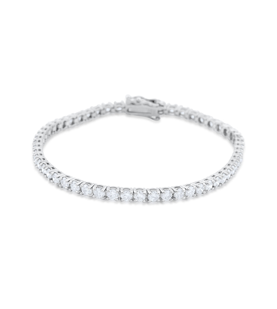 14K White Gold Diamond Tennis Bracelet 5 Ct