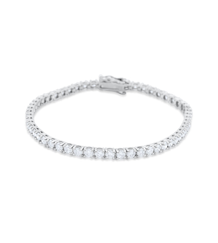 14K White Gold Diamond Tennis Bracelet 5 Ct