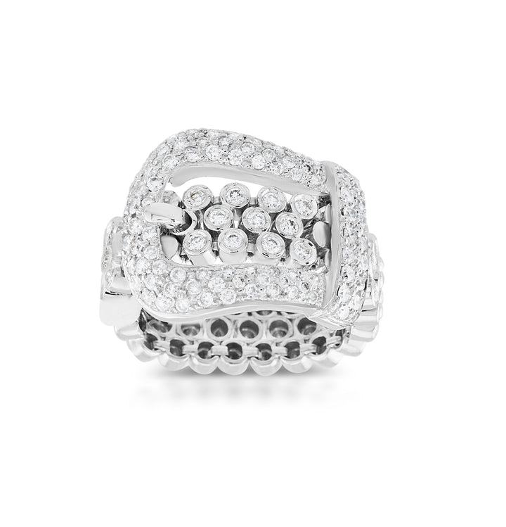 18K White Gold Diamond Statement Ring 2 ½ Ct
