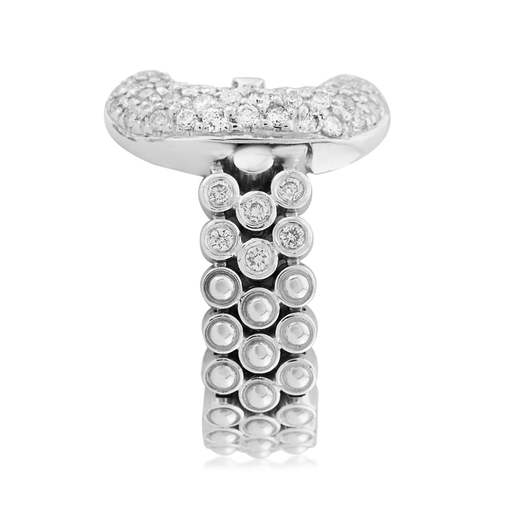 18K White Gold Diamond Statement Ring 2 ½ Ct