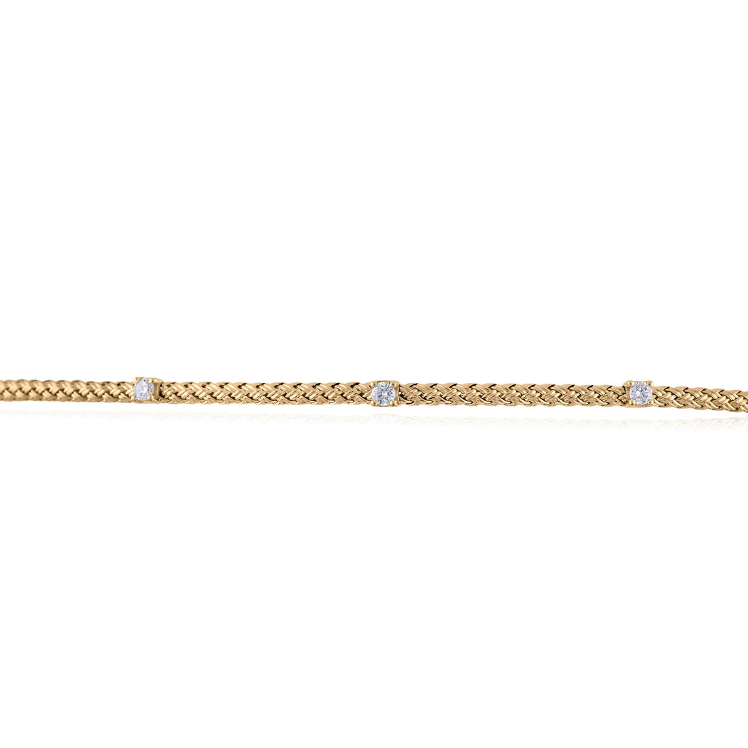 14K Yellow Gold Diamond Station Chocker ~ 2/3 Ct