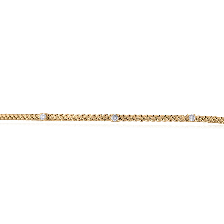 14K Yellow Gold Diamond Station Chocker ~ 2/3 Ct