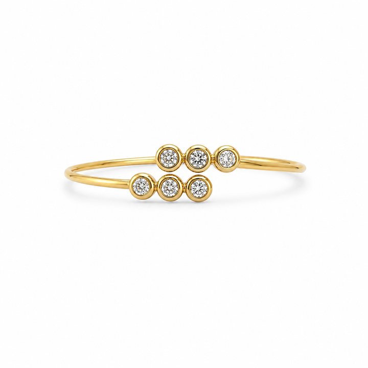 14K Yellow Gold Bezel-Set Diamond Bangle ~ ½ Ct