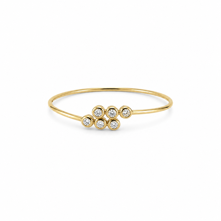 14K Yellow Gold Bezel-Set Diamond Bangle ~ ½ Ct