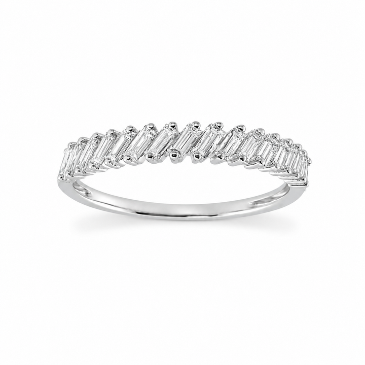 18K White Gold Baguette Cut Diamond Band ~ ½ Ct