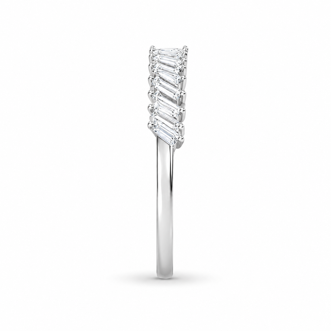 18K White Gold Baguette Cut Diamond Band ~ ½ Ct