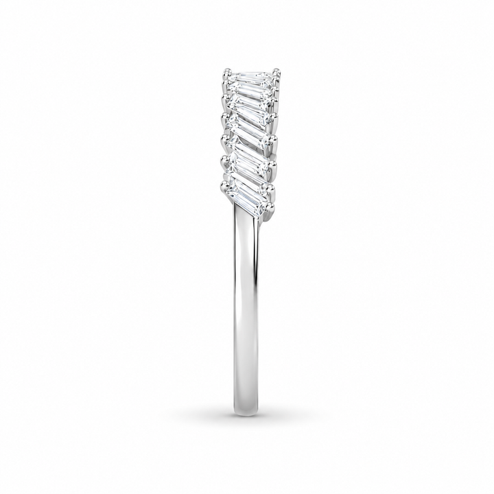 18K White Gold Baguette Cut Diamond Band ~ ½ Ct