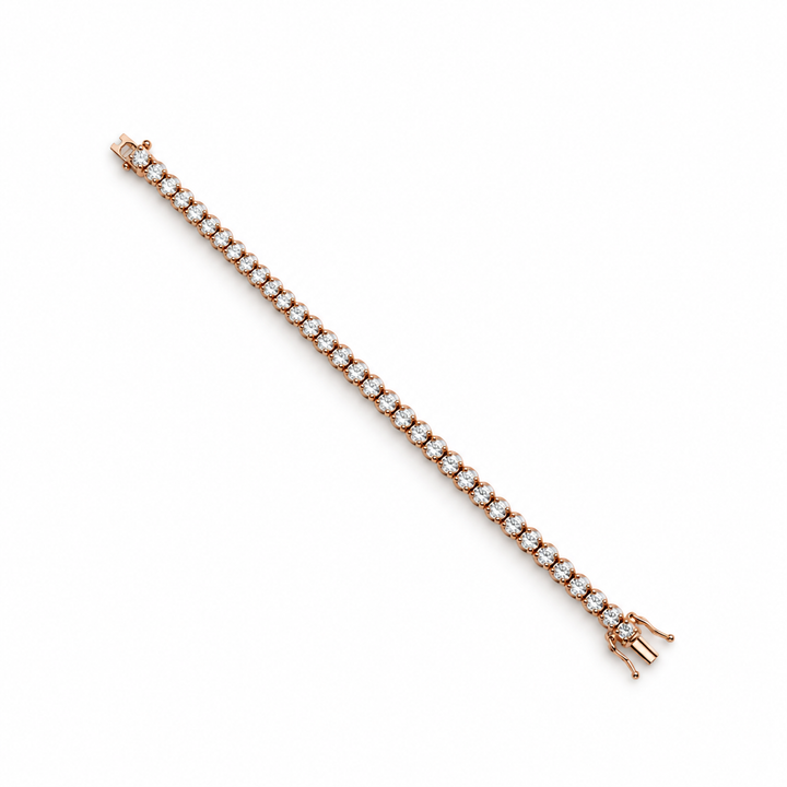 14K Rose Gold Diamond Tennis Bracelet 1.59 Ct