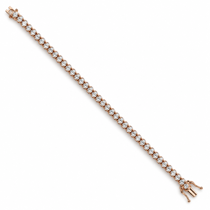 14K Rose Gold Diamond Tennis Bracelet 3 Ct
