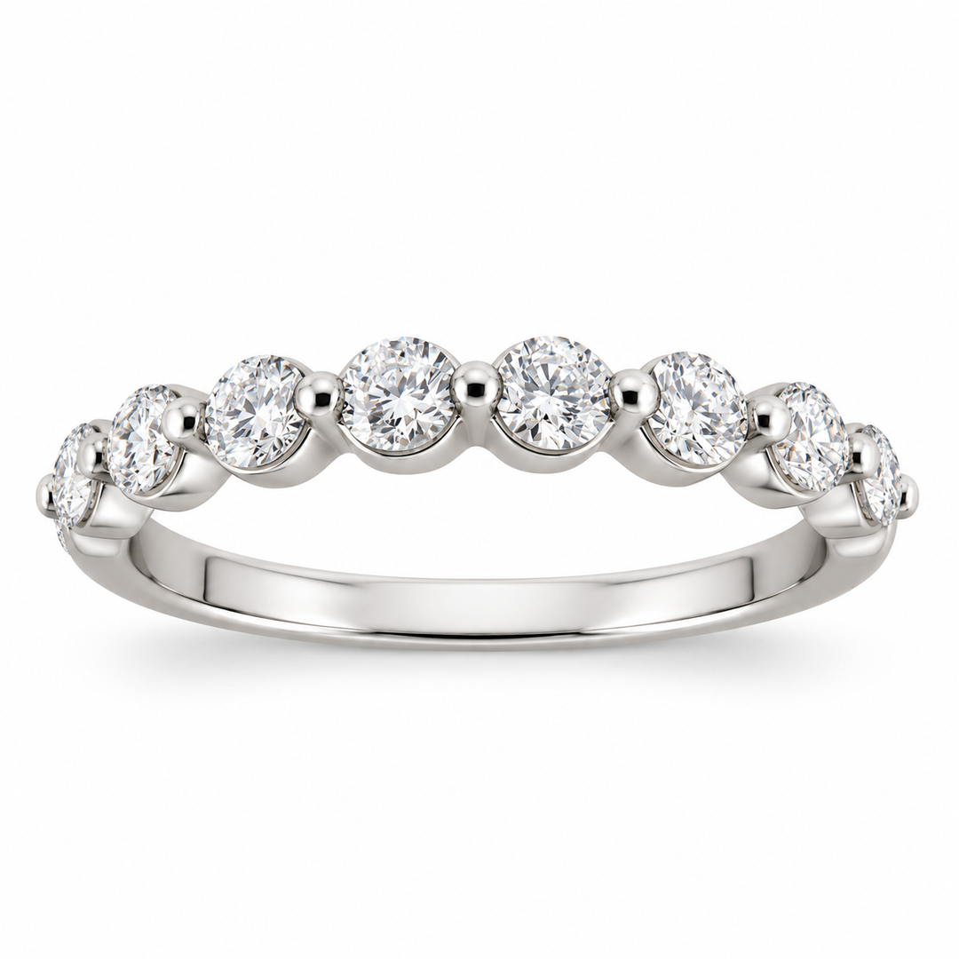 14K White Gold Diamond Band ~ ½ Ct