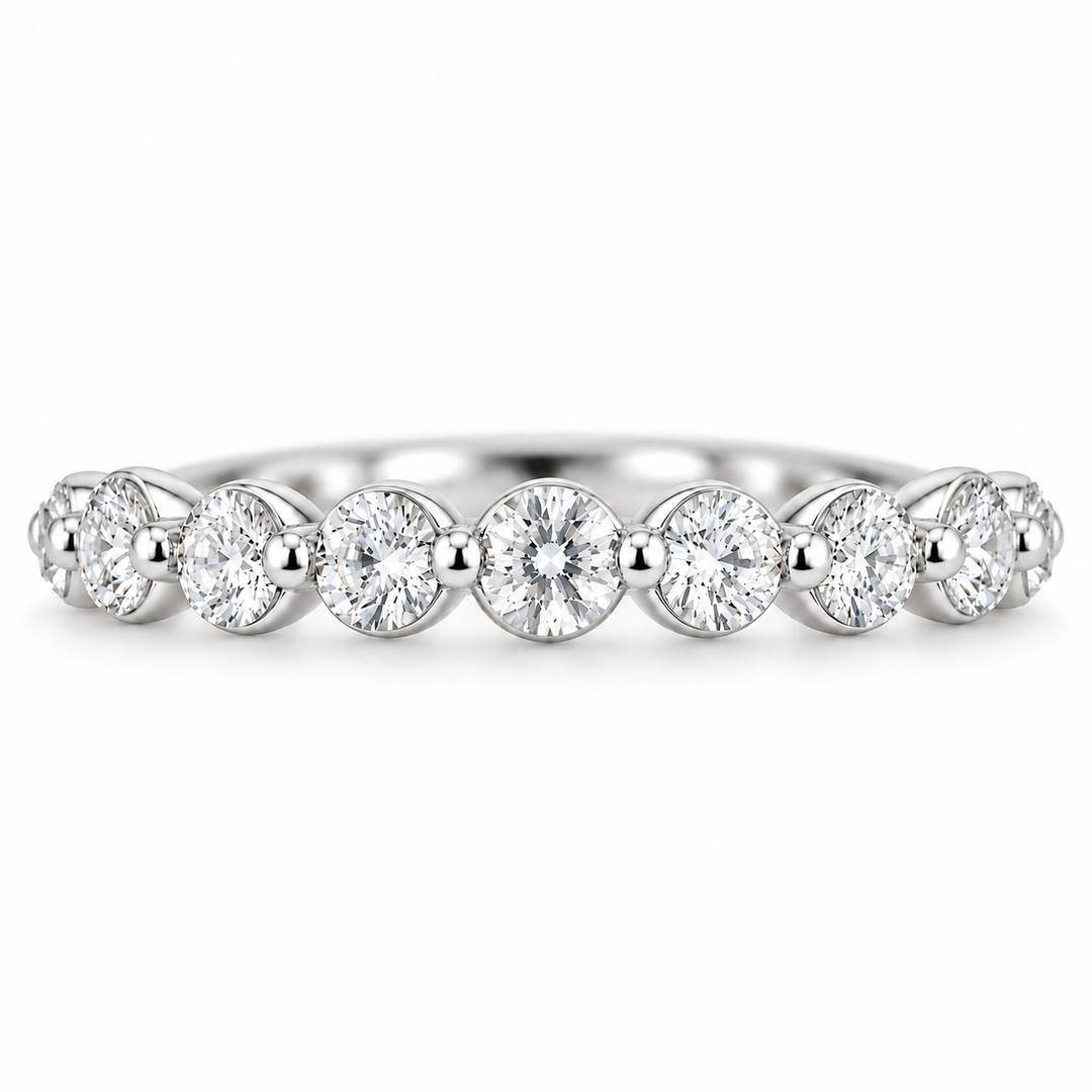 14K White Gold Diamond Band ~ ½ Ct