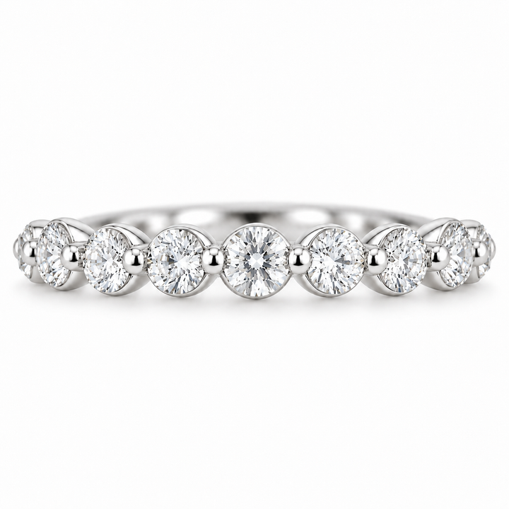 14K White Gold Diamond Band ~ ½ Ct